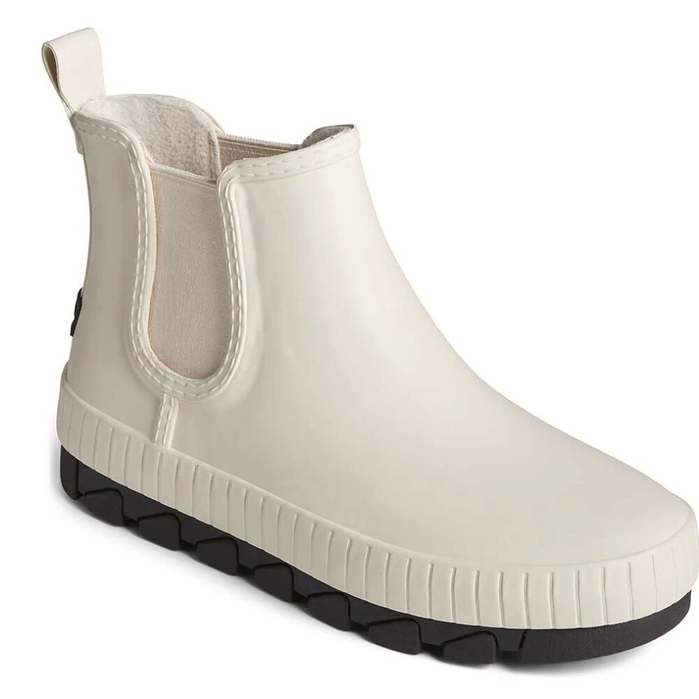 NWT Sperry Women's Torrent Chelsea Waterproof Rain Boots Matte White
